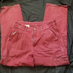 Red plaid cargo pants!!